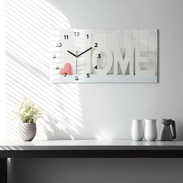 Glass wall clock rectangular The inscription house