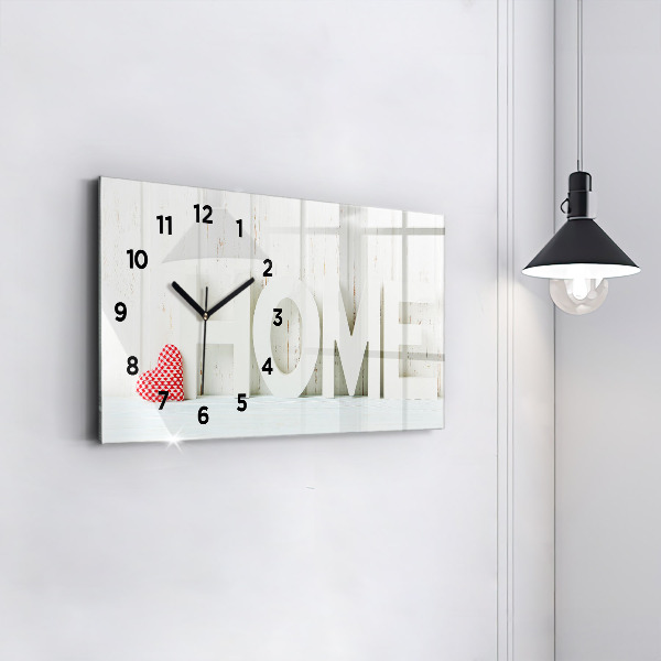 Glass wall clock rectangular The inscription house