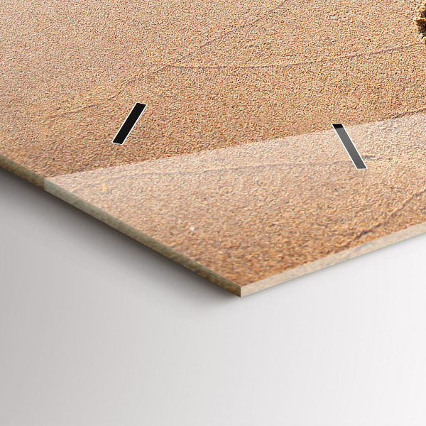 Glass wall clock rectangular Beach Quote