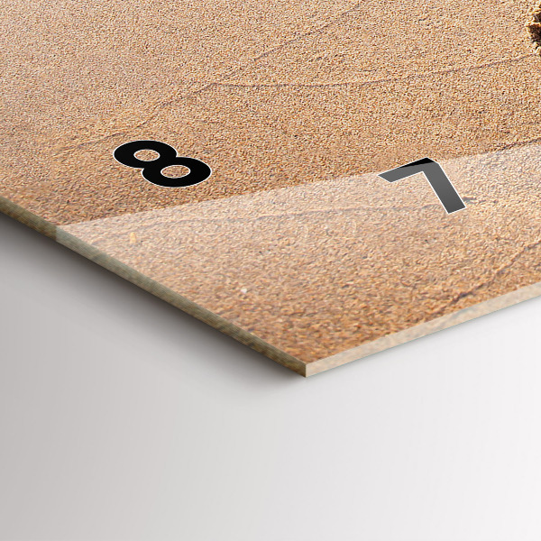 Glass wall clock rectangular Beach Quote