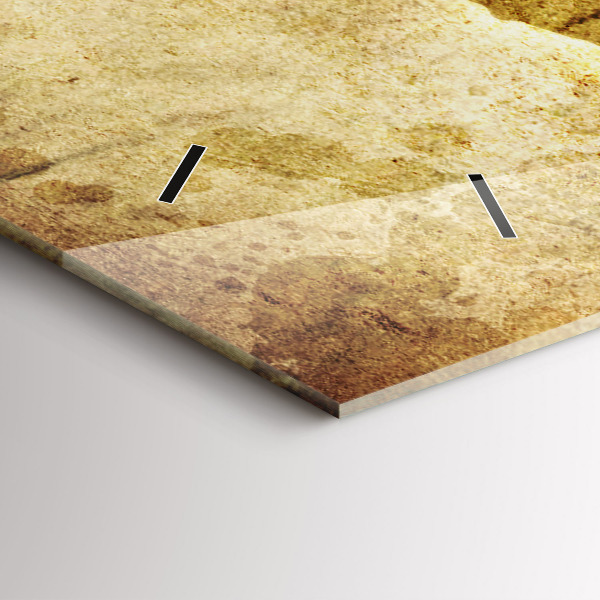 Glass wall clock rectangular Old world map