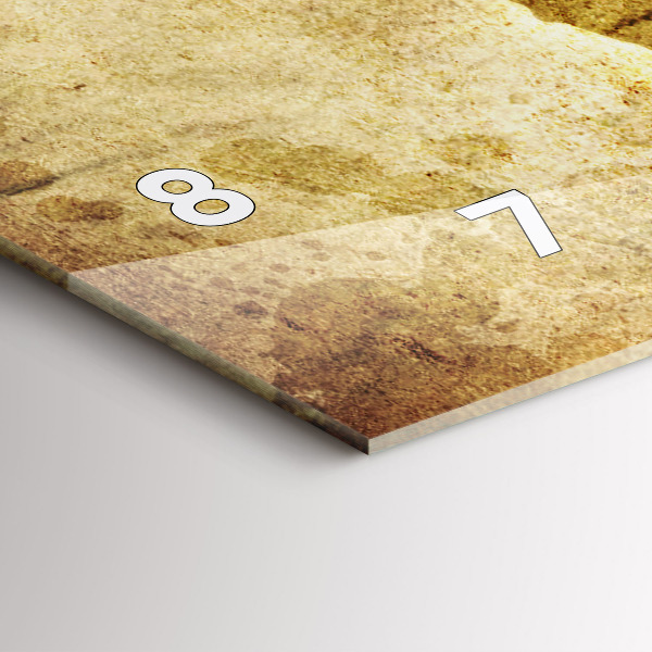 Glass wall clock rectangular Old world map