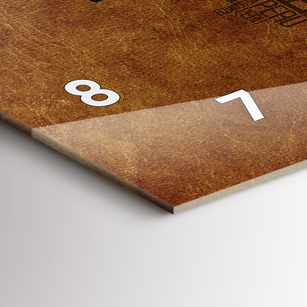 Glass wall clock rectangular Country names map