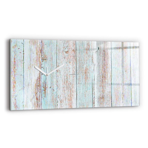 Glass wall clock rectangular Pastel Wood