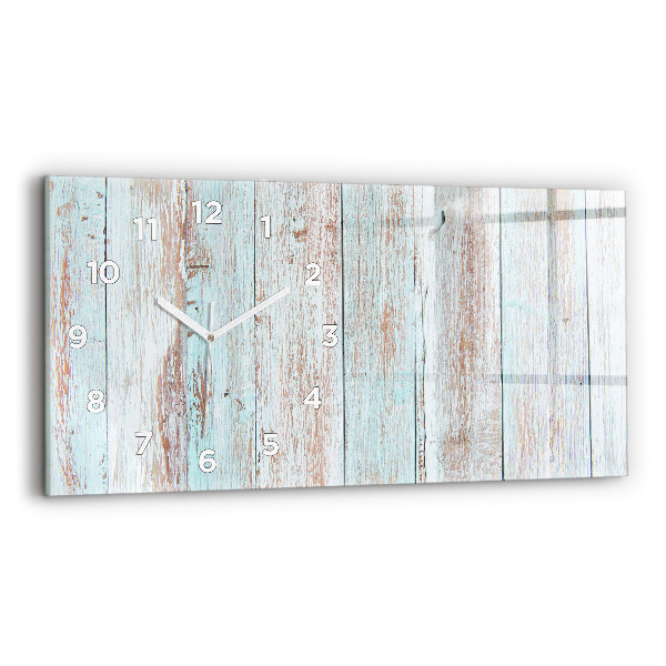Glass wall clock rectangular Pastel Wood