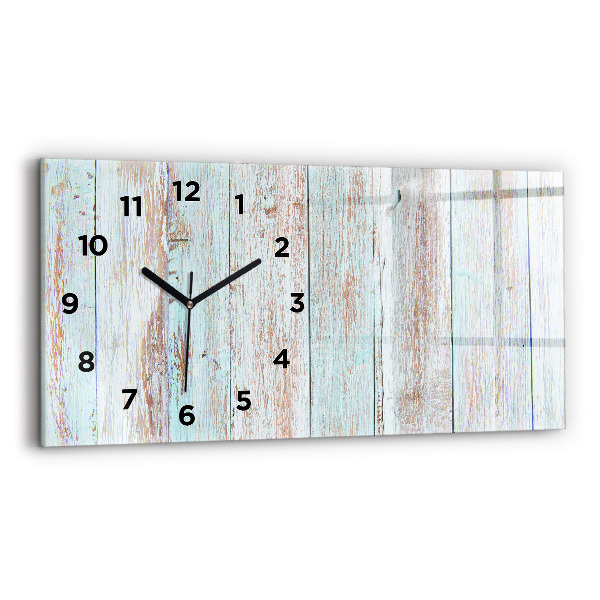 Glass wall clock rectangular Pastel Wood