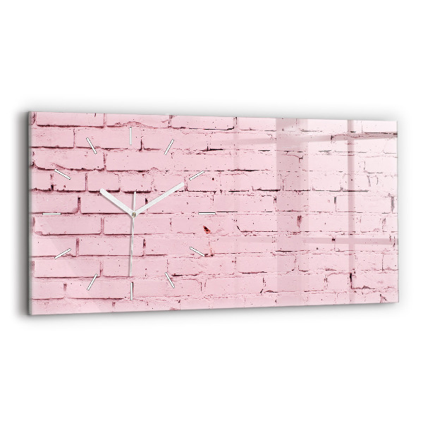 Glass wall clock rectangular Brick wall