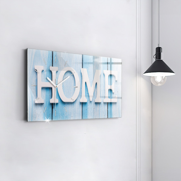 Glass wall clock rectangular The inscription house
