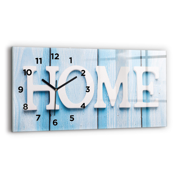 Glass wall clock rectangular The inscription house