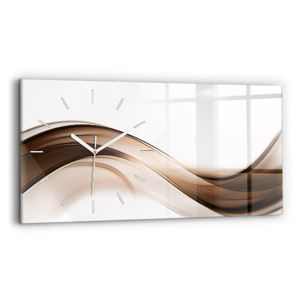 Glass wall clock rectangular Abstraction line