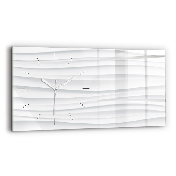 Glass wall clock rectangular Waves texture