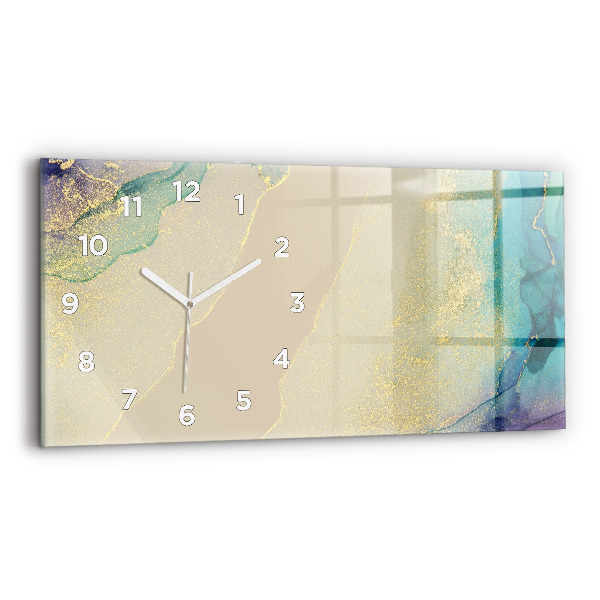 Glass wall clock rectangular Elegant abstraction