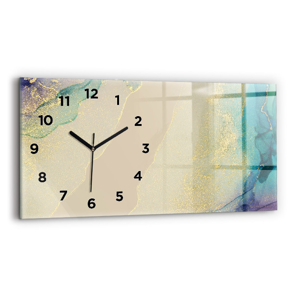Glass wall clock rectangular Elegant abstraction