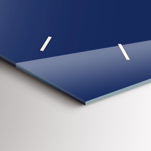 Glass wall clock rectangular Navy blue color