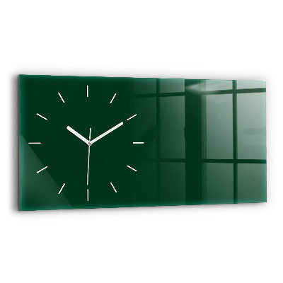 Glass wall clock rectangular Color bottle green