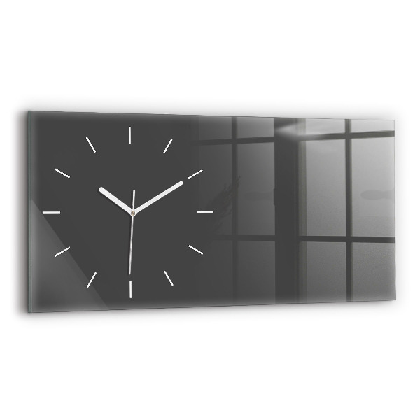 Glass wall clock rectangular Color gray