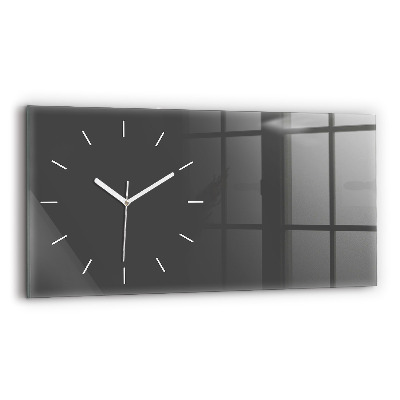 Glass wall clock rectangular Color gray