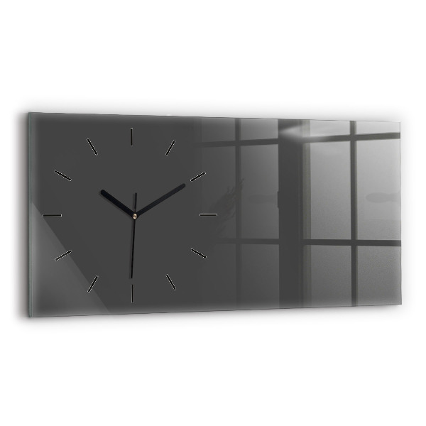 Glass wall clock rectangular Color gray