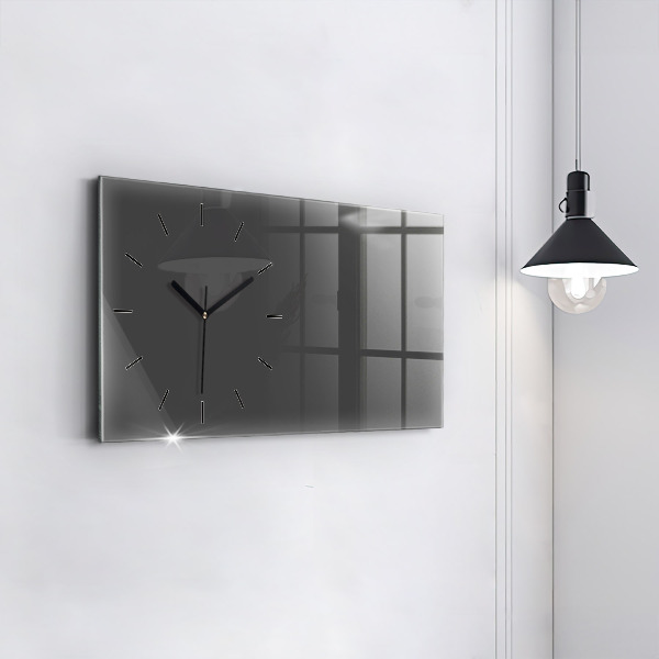 Glass wall clock rectangular Color gray