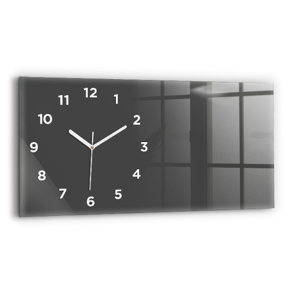Glass wall clock rectangular Color gray