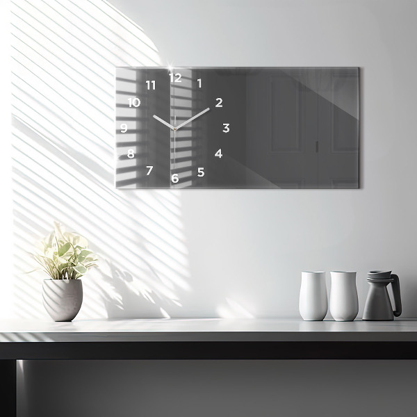 Glass wall clock rectangular Color gray
