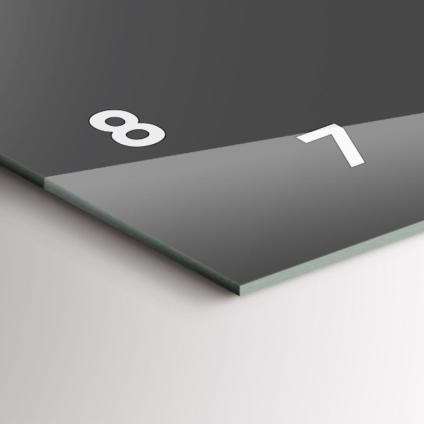 Glass wall clock rectangular Color gray