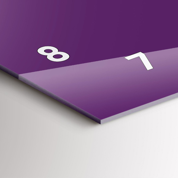 Glass wall clock rectangular Violet