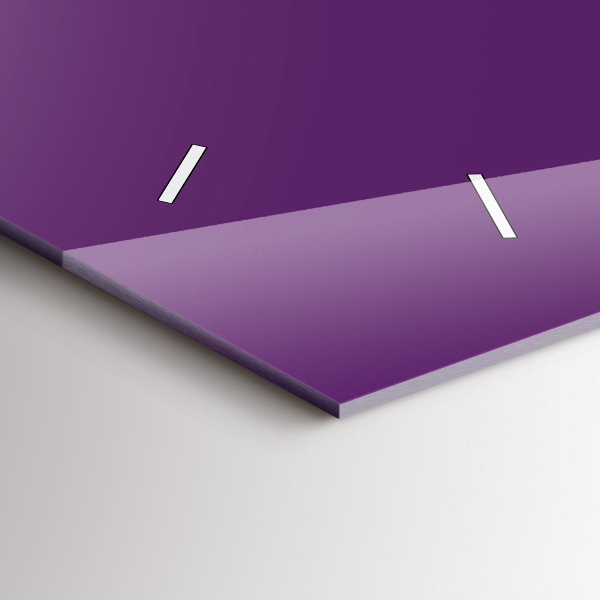 Glass wall clock rectangular Violet