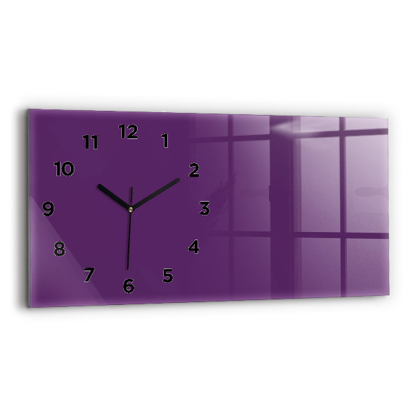 Glass wall clock rectangular Violet