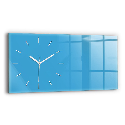 Glass wall clock rectangular Color blue