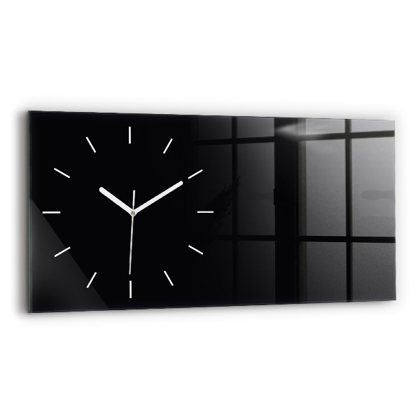 Glass wall clock rectangular Color black