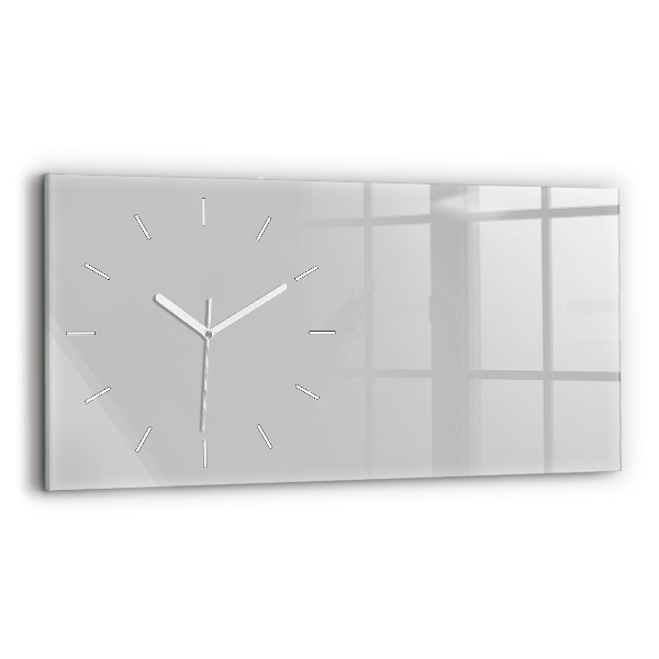 Glass wall clock rectangular Color light gray