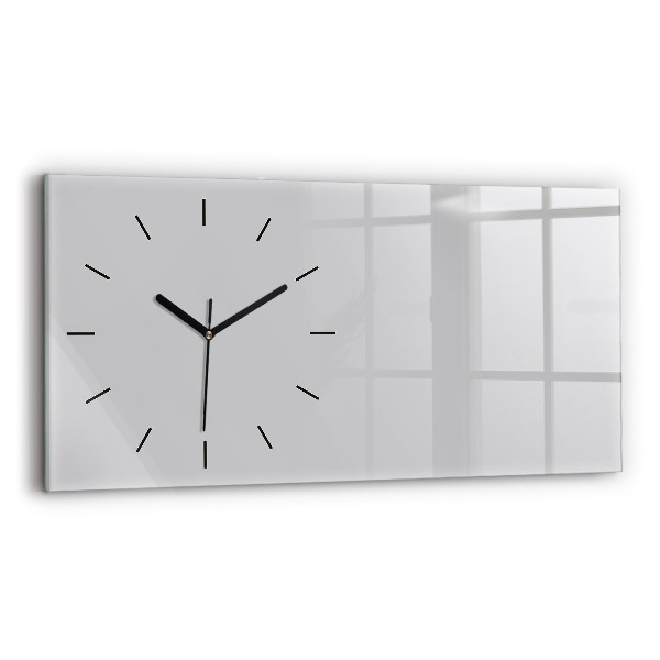 Glass wall clock rectangular Color light gray
