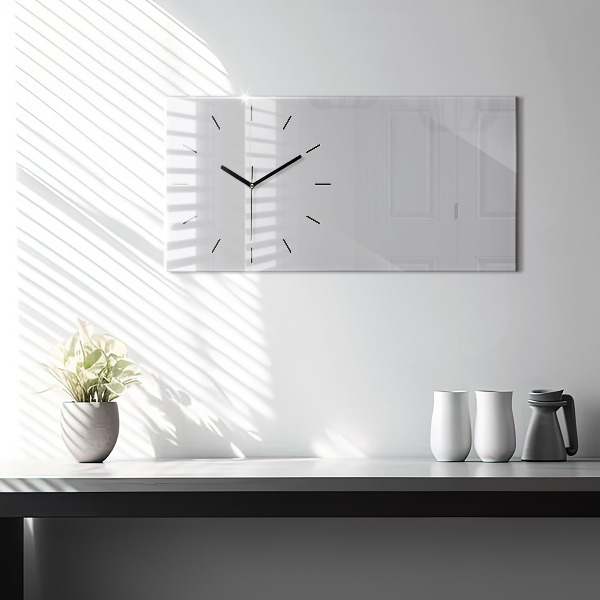 Glass wall clock rectangular Color light gray