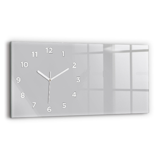 Glass wall clock rectangular Color light gray