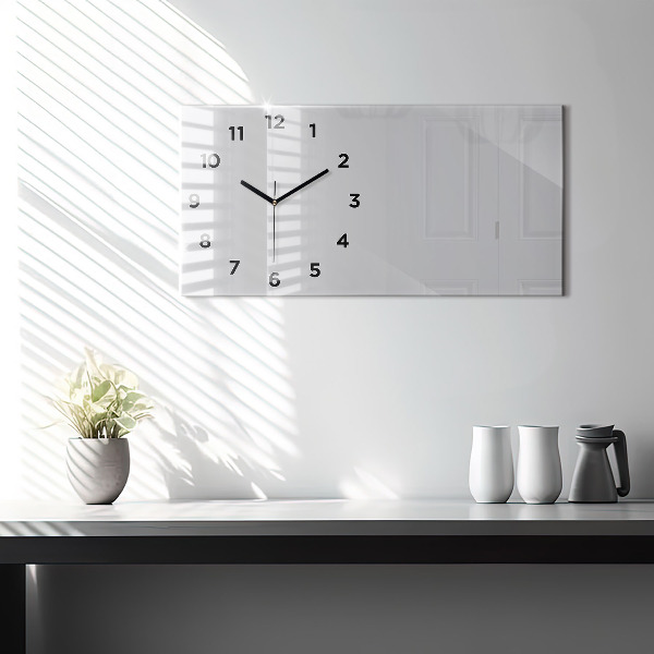Glass wall clock rectangular Color light gray
