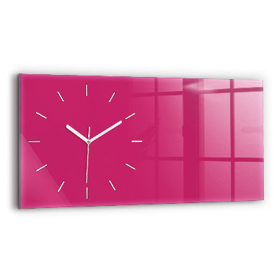 Glass wall clock rectangular Color strong pink