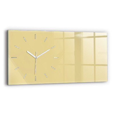 Glass wall clock rectangular Cream color