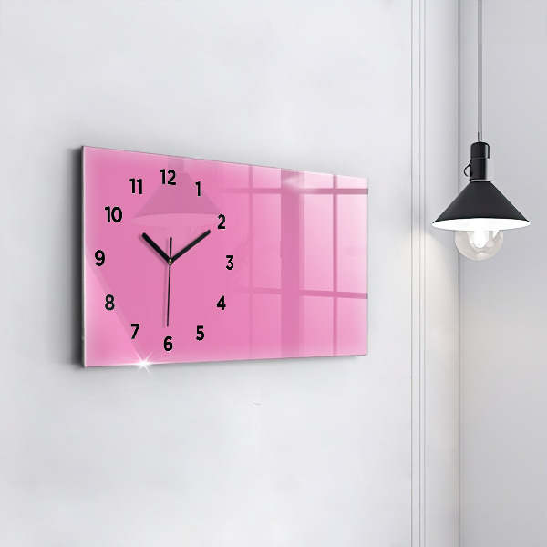 Glass wall clock rectangular Color pink