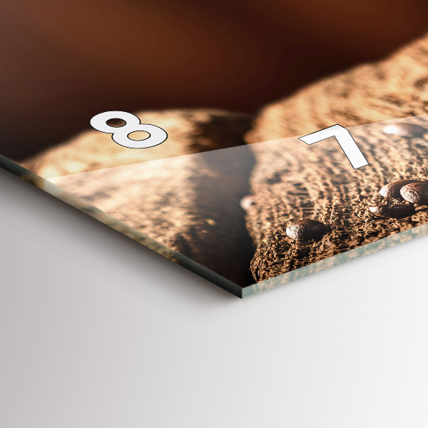 Glass wall clock rectangular A cup of coffee