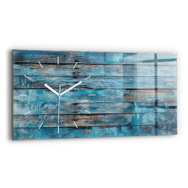 Glass wall clock rectangular Blue boards