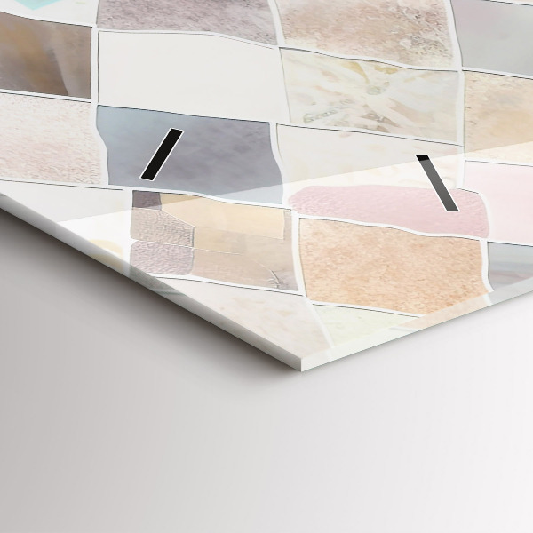 Glass wall clock rectangular Colored tiles