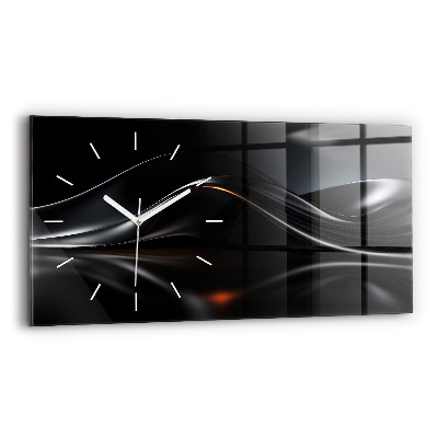 Glass wall clock rectangular Abstraction