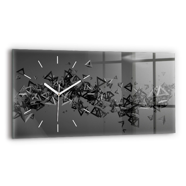 Glass wall clock rectangular Abstraction