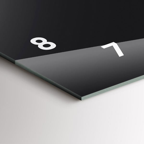 Glass wall clock rectangular Moon phases and hourglass