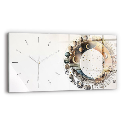 Glass wall clock rectangular Astronomy clock