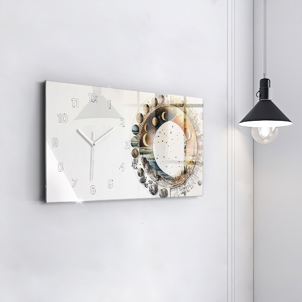 Glass wall clock rectangular Astronomy clock