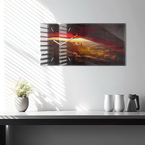 Glass wall clock rectangular Grand Canyon Arizona