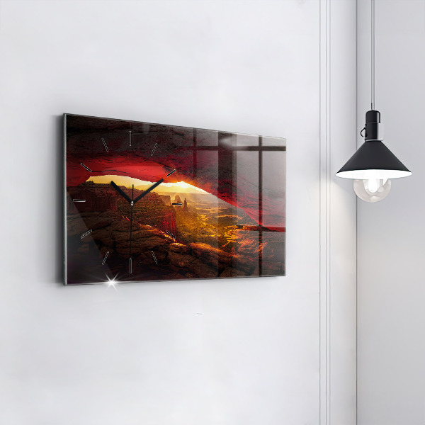 Glass wall clock rectangular Grand Canyon Arizona