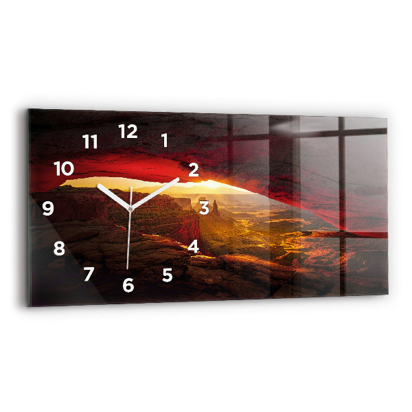 Glass wall clock rectangular Grand Canyon Arizona